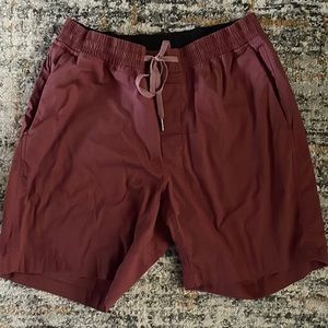 Large lululemon bowline, linerless shorts in auburn color. Never worn. No tags.